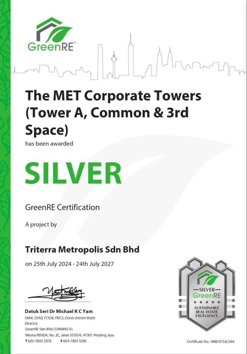 SILVER - GreenRE Certification (Tower A, Common & 3rd Space)